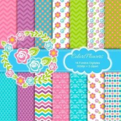 Kit fondos colors flowers