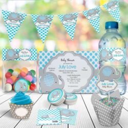 Kit Imprimible Elefante Gris Baby Shower