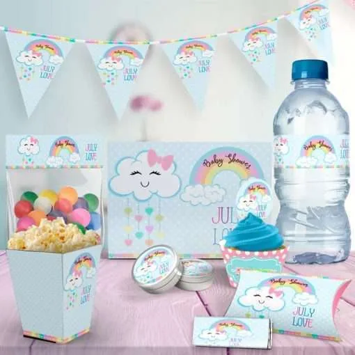 Kit imprimible Baby Shower Nube