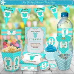 Kit Imprimible Baby Shower Pañalero