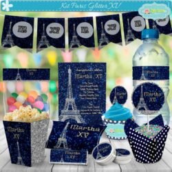 Kit Imprimible Paris Glitter XV