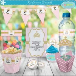 Kit Imprimible Corona Dorada