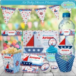 Kit Imprimible Baby Shower Marítimo