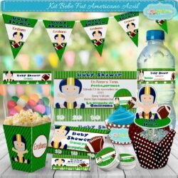 kit imprimible Bebe Fut Americano Azul