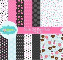 Kit Papeles Digitales Pirate Girls Papers