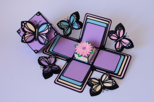 Caja explosiva de mariposa modelo 3D