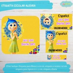 Etiqueta Escolar Intensamente2 Alegría