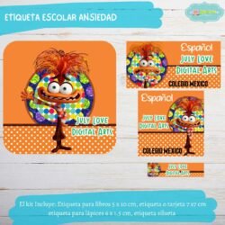Etiqueta Escolar Intensamente2 Ansiedad