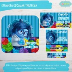 Etiqueta Escolar Intensamente2 Tristeza