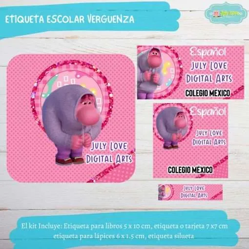 Etiqueta Escolar Intensamente2 Vergüenza