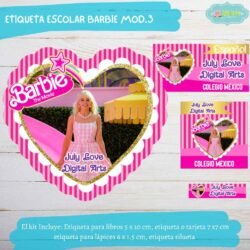 Etiqueta Escolar Barbie Mod.3