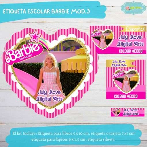 Etiqueta Escolar Barbie Mod.3