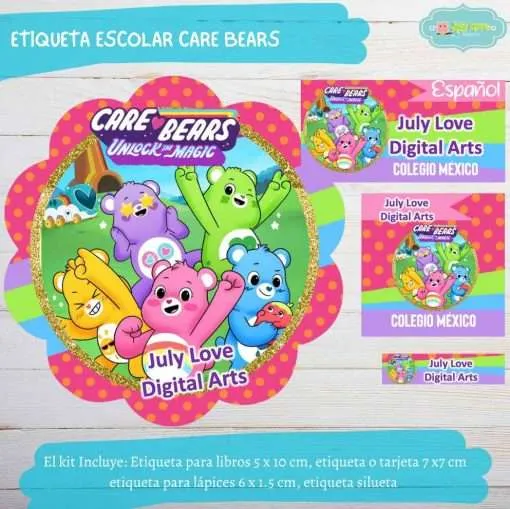Etiqueta Escolar Ositos cariñosos