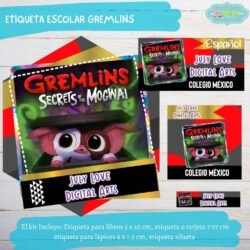 Etiqueta Escolar Gremlins