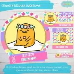 Etiqueta Escolar Gudetama