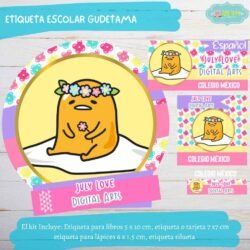 Etiqueta Escolar Gudetama