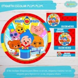 Etiqueta Escolar Plim Plim