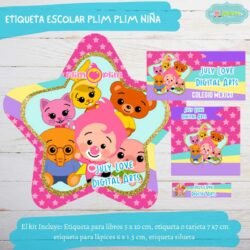 Etiqueta Escolar Plim Plim Niña