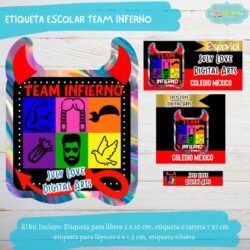 Etiqueta Escolar Team Inferno