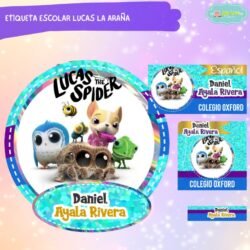 Etiqueta Escolar Lucas La Araña