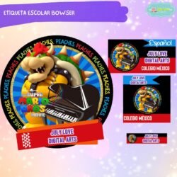 Etiqueta Escolar Bowser