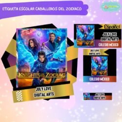 Etiqueta Escolar Caballeros Del Zodiaco