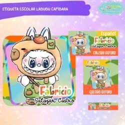 Etiqueta Escolar Labubu Capibara