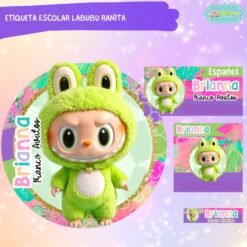 Etiqueta Escolar Labubu Ranita