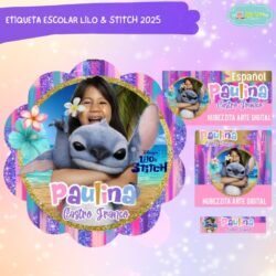 Etiqueta Escolar Lilo & Stitch 2025