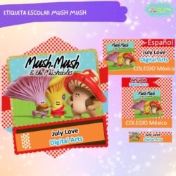 Etiqueta Escolar Mush Mush