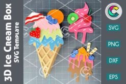 Porta caramelos SVG de helado 3D