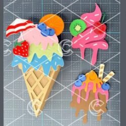 Porta caramelos SVG de helado 3D
