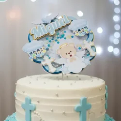 Cake Topper Bautizo Azul