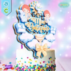 Cake Topper Bautizo Azul
