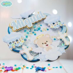 Cake Topper Bautizo Azul