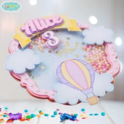 Cake Topper Globo Rosa