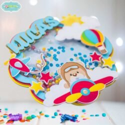 Cake Topper Oso Aviador
