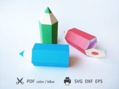 Caja de regalo con forma de lápiz (SVG 3D)