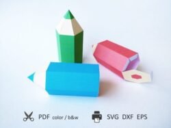 Caja de regalo con forma de lápiz (SVG 3D)