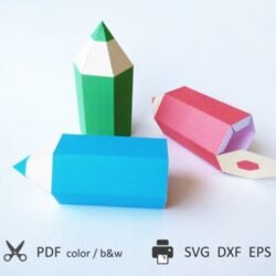 Caja de regalo con forma de lápiz (SVG 3D)