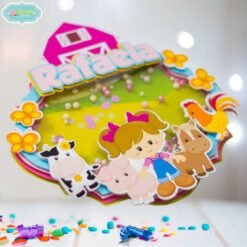 Cake Topper Pequeña Granja Rosa