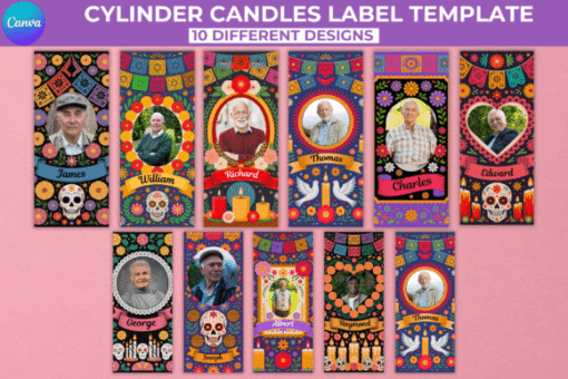 Etiqueta para velas altas Canva Vol.3 - Imagen 2