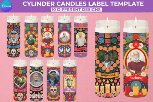 Etiqueta para velas altas Canva Vol.3 - Imagen 3