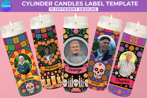 Etiqueta para velas altas Canva Vol.3 - Imagen 4