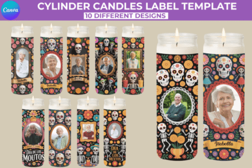 Etiqueta para velas altas Canva Vol.2 - Imagen 2