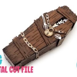 Ataúd de esqueleto en papel 3D