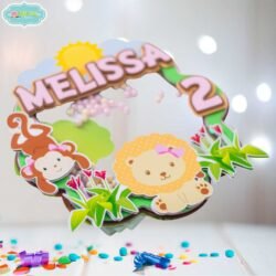 Cake Topper Safari Rosa