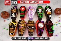 Cajas de ataúd Halloween V.2 Corte Laser