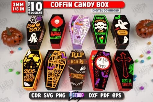 Cajas de ataúd Halloween V.2 Corte Laser