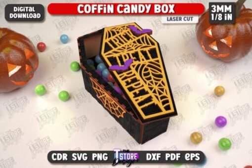 Cajas de ataúd Halloween V.2 Corte Laser - Imagen 6